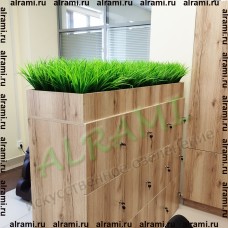 Озеленение офиса искусственной осокой